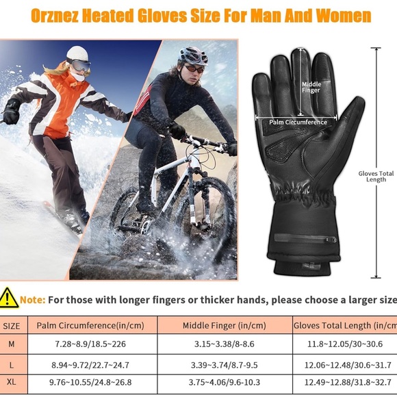 $79.99 (size XL) Heated Gloves, Winter Gloves with 2Pcs 2600mAh - Picture 6 of 7